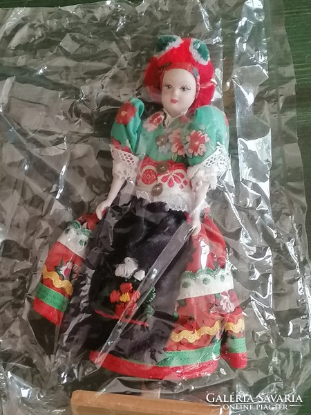 Matyó doll in authentic clothes, porcelain head