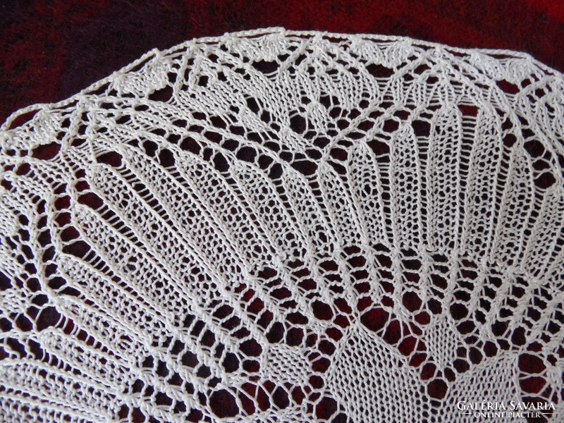 Hand knitted lace tablecloth