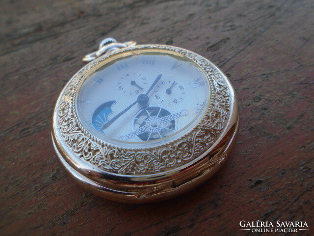 Tibetan silver ffi pocket watch with sun moon phase, all parts work, also a multi-functional excellent gift