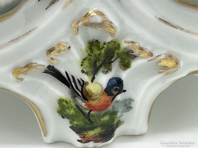 Antique German KPM porcelain putto bird salt shaker 1880 13cm