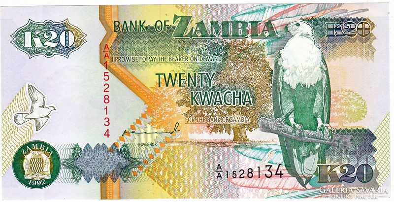 Zambia 20 kwacha 1992 oz