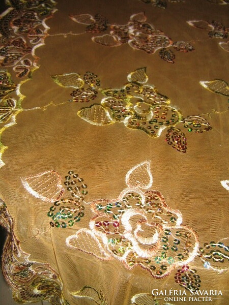 Beautiful sequin embroidered special tablecloth