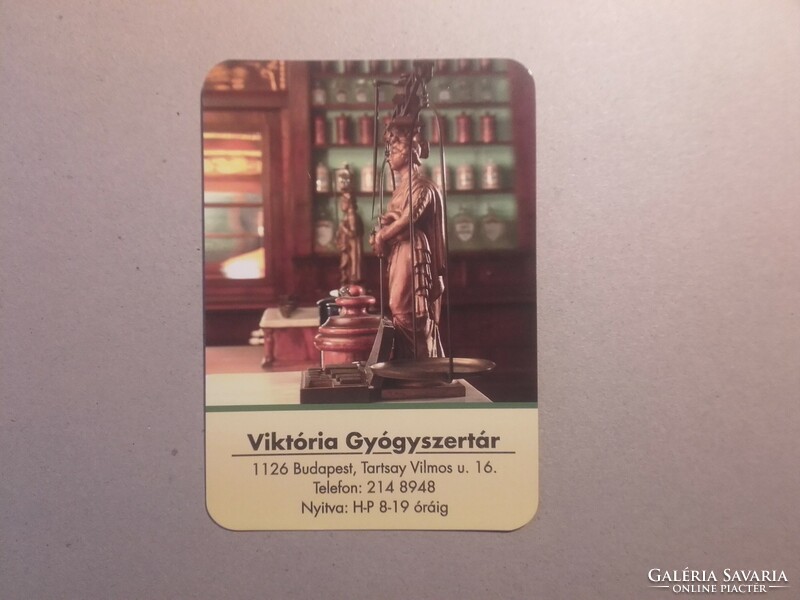 Hungary, card calendar - Budapest, Victoria Pharmacy 2015