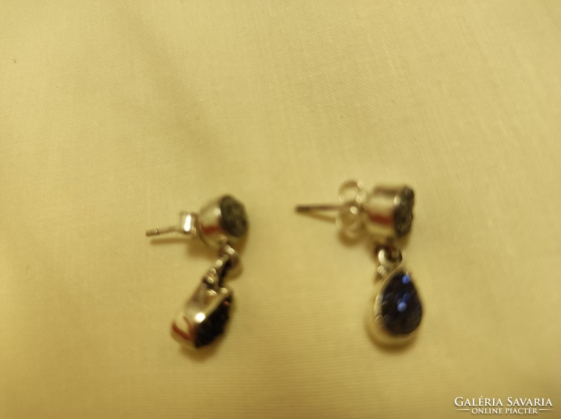 Israeli silver earrings with druzy