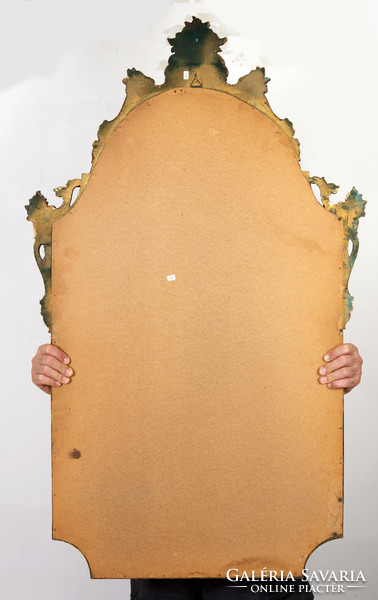 Gilded carved wood framed mirror with shell decor