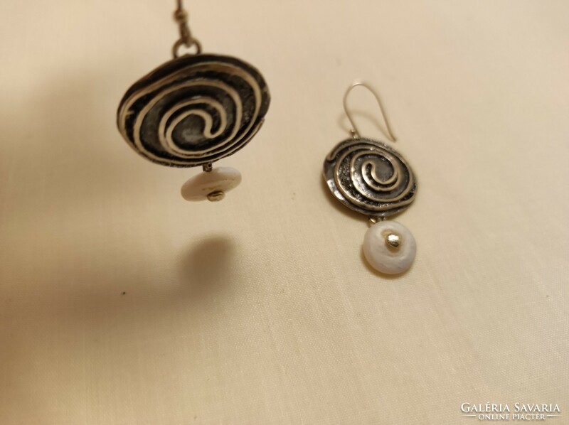 Israeli silver earrings with pearls