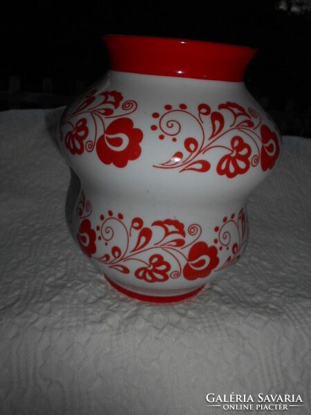 Zsolnay porcelain vase folk pattern