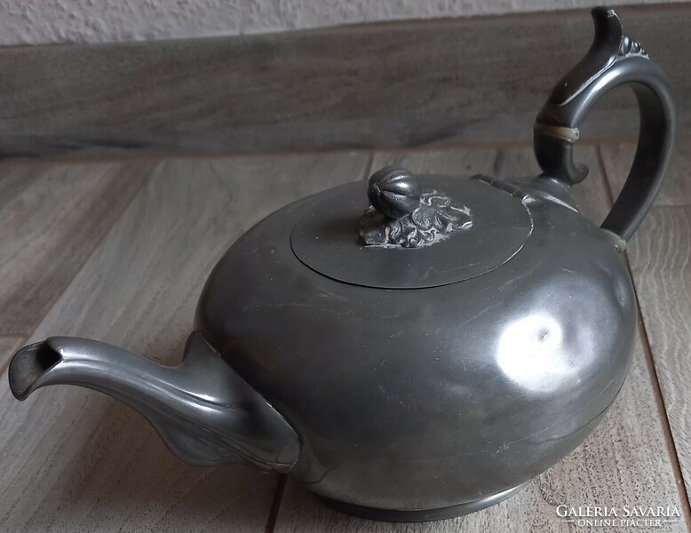 Antique pewter tea and coffee pot spout - 27 cm x 15.5 cm - art&decoration