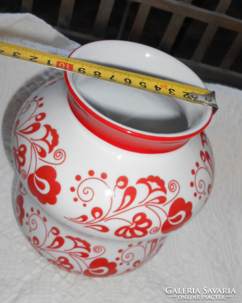 Zsolnay porcelain vase folk pattern