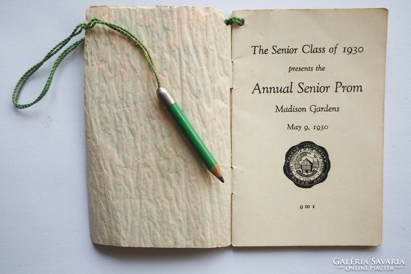 TÁNCREND ceruzával "Annual Senior Prom..." 1930 USA