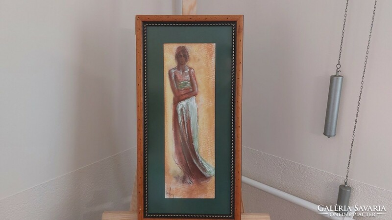 (K) Lajos Csáky's beautiful juried painting 31.5x59 cm with frame, the picture 15x45 cm