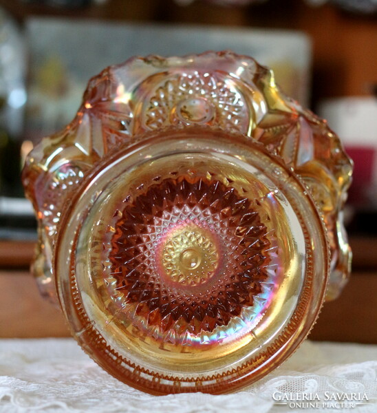 Fenton carnival beautiful, flawless, iridescent glazed glass centerpiece, offering, for collectors!