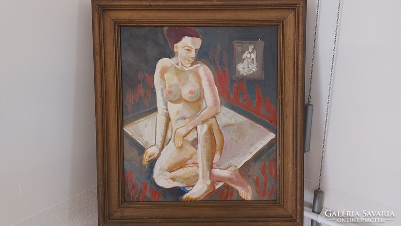 (K) Stadler Zoltán női akt festmény 75x82 cm kerettel.