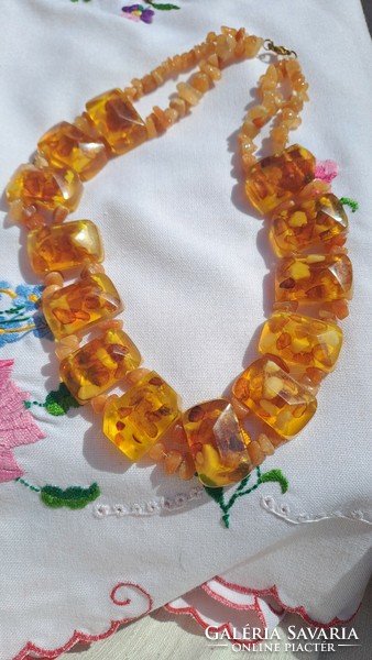 Amber and mineral necklace