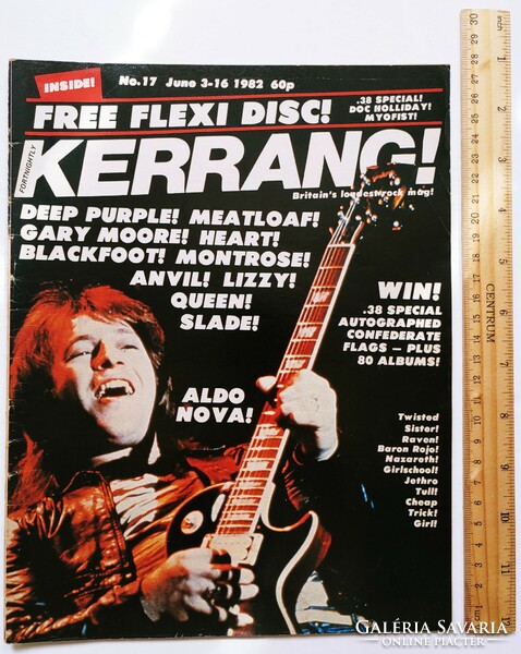 Kerrang magazin 82/6/3 Aldo Nova Queen Gary Moore Deep Purple Blackfoot Heart Girlschool Slade Thin
