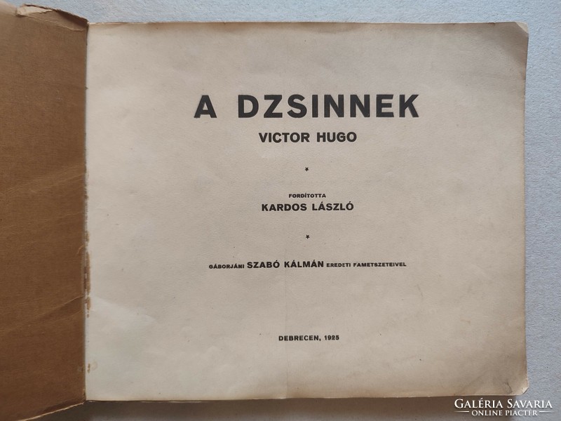 VICTOR HUGO – A DZSINNEK (1925) RITKA!
