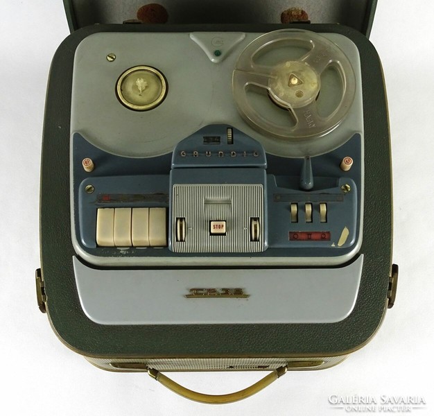 1O817 old olive green grundig tk 35 tape recorder reel tape recorder ~1960