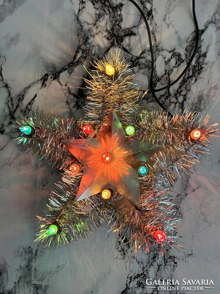 Antik csillag karácsonyfadísz világító égősor karácsonyi
