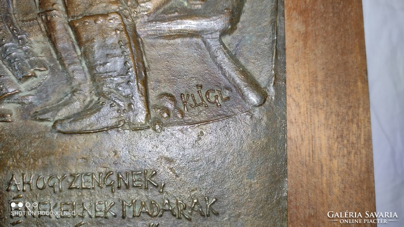 Kligl Sándor Tóth Vali Carmina Burana bronz relief falikép fali dísz