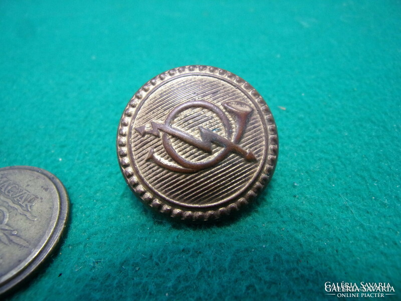 2 postal buttons and 1 copper telephone coin (tantus)