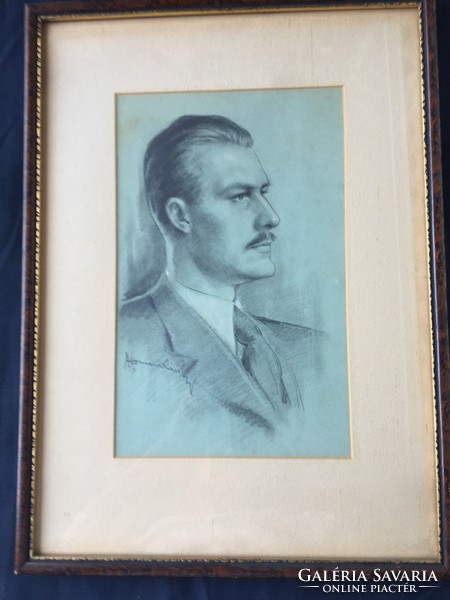 Homan Károly ( 1894 - 1972 ) - Férfi portré .
