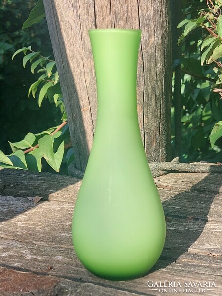 Apple green multilayer opaline vase.