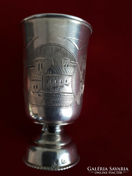 Antik orosz ezüst pálinkás pohár