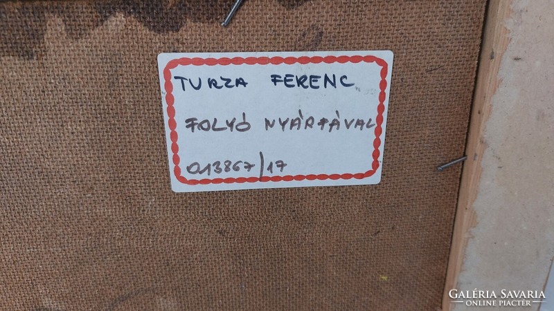 (K) Turza Ferenc tájképfetsmény 49x60 cm kerettel