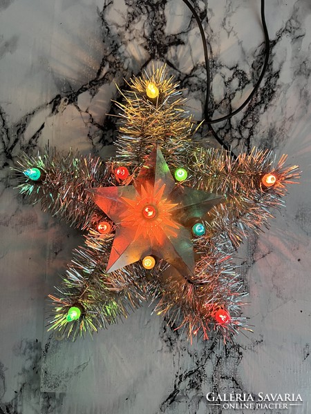Antik csillag karácsonyfadísz világító égősor karácsonyi