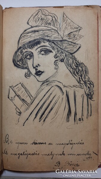 Memory book from 1919, beautiful thoughts, drawings