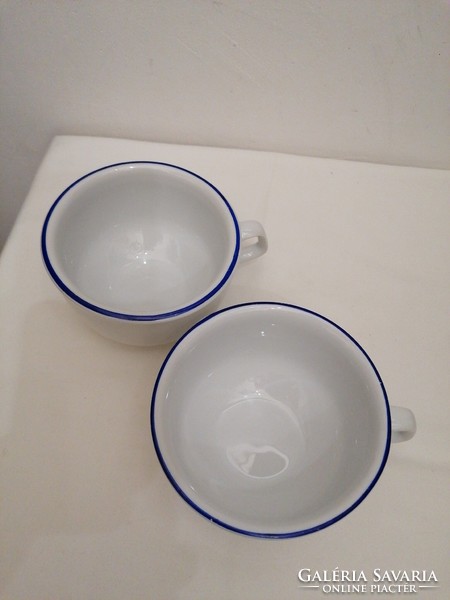 Ritka Alföldi kék csíkos porcelán csésze