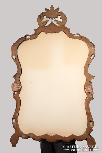 Console mirror with gilded frame