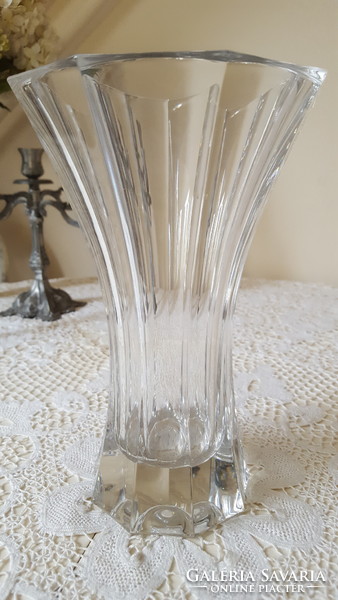 Csodaszép Art Deco,vastag kristályüveg váza