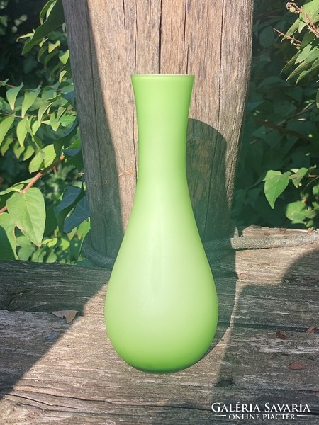 Apple green multilayer opaline vase.