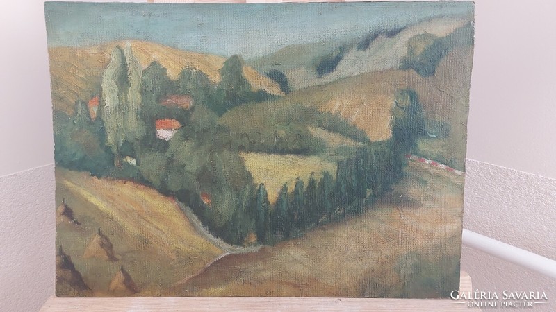 (K) hills-mountains landscape painting 48x34 cm