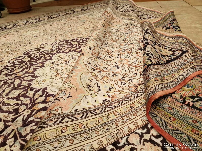 Dreamy huge 275x370 hand-knotted caterpillar silk Persian carpet bfz478 premium product