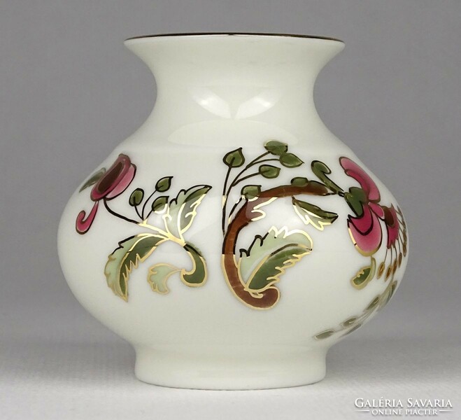 1O715 Vajszínű Zsolnay porcelán váza 6.7 cm