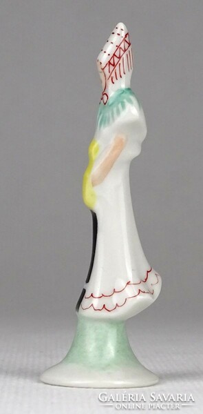 1O710 Régi mini népviseletes Herendi porcelán figura 7 cm