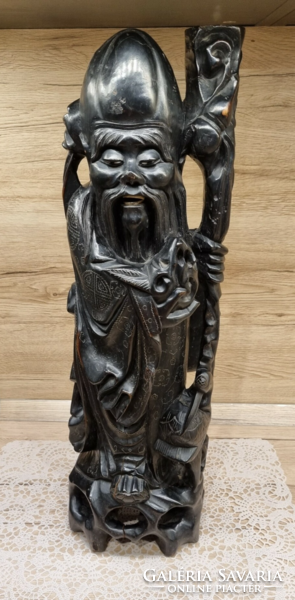 Shou xing lao Chinese sage statue made of rosewood
