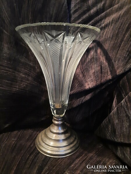 Silver pedestal vase