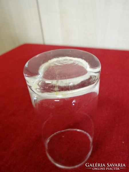 Négy darab likőrös üvegpohár, henger forma, magassága 8 cm. Jókai.