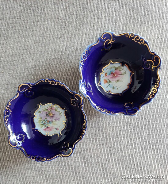 6 Pcs. Gold-plated, hand-painted bowl!