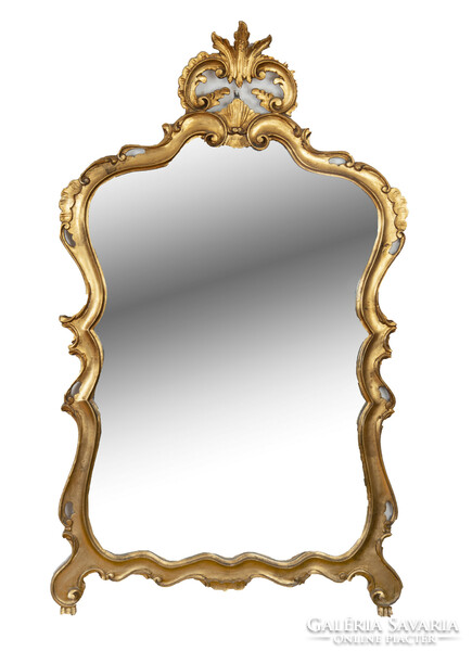 Console mirror with gilded frame