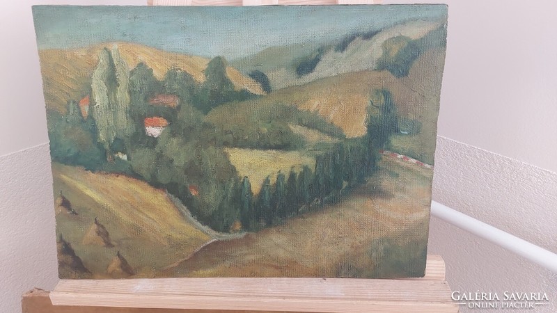 (K) hills-mountains landscape painting 48x34 cm