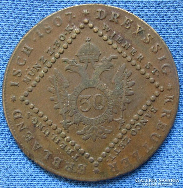 Ferenc I copper 30 krajcár 1807 b