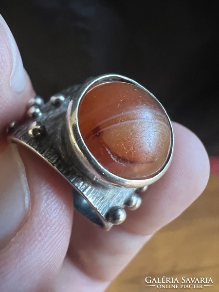 Old carnelian silver ring