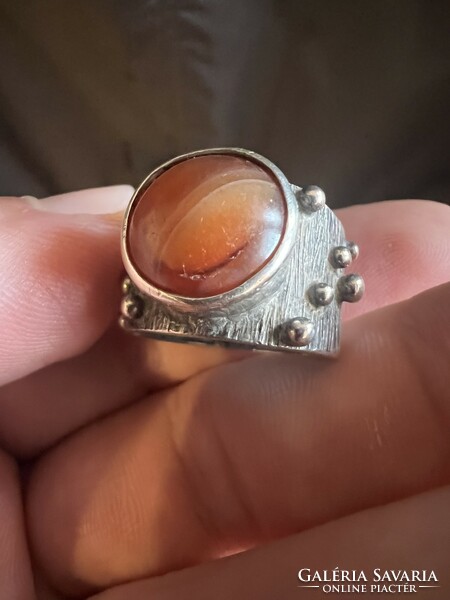 Old carnelian silver ring