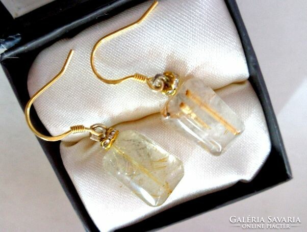 Rutile quartz (gold rutile) earrings