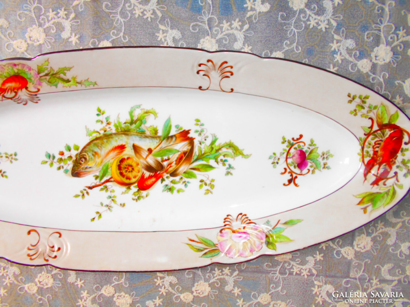 Huge-spectacular hand-painted porcelain fish bowl 63 cm x 24.5 cm