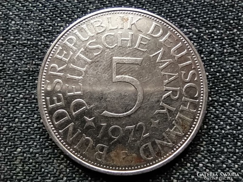 Németország NSZK (1949-1990) .625 ezüst 5 Márka 1972 F (id23020)